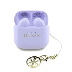 Guess Bezdrátová sluchátka Classic Logo Charm TWS Purple