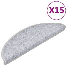 Vidaxl 15 ks Nášlapy na schody světle šedé 56 x 17 x 3 cm