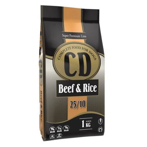 DELIKAN CD Beef and Rice 25/10 1kg Kompletní superprémiové krmivo s hovězím masem a rýží pro psy středních a větších plemen