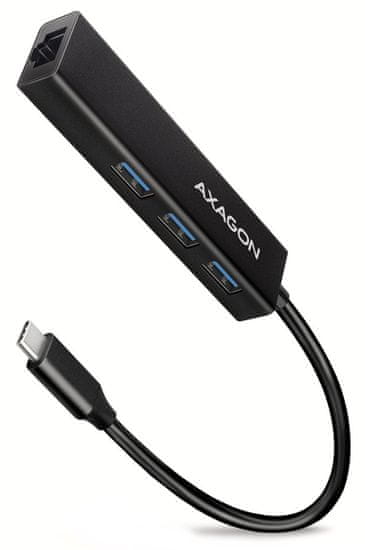 HMC-GL3A, USB 3.2 Gen 1 hub, porty 3x USB-A + Gigabit Ethernet, kovový, kabel USB-C 20cm