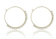 Marc Malone Fashion pozlacené kruhy Naomi White Earrings MCE23029G