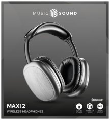 MUSICSOUND Bezdrátová sluchátka MUSIC SOUND MAXI2 s hlavovým mostem a mikrofonem, černá