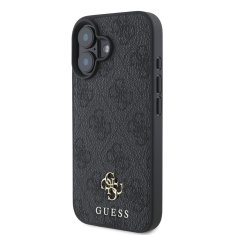 Guess Zadní kryt PU 4G Small Metal Logo MagSafe pro iPhone 16 Grey