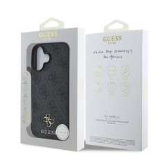 Guess Zadní kryt PU 4G Small Metal Logo MagSafe pro iPhone 16 Grey