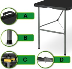TZB Skládací cateringový stůl JUNE 122 cm černý 