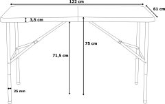 TZB Skládací cateringový stůl JUNE 122 cm černý 