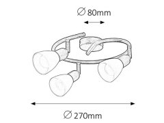 Rabalux  SOMA stropní bodové svítidlo 3x40W/E14, hnědá barva