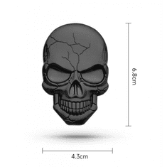 4Car Samolepící dekory metal lebka praskliny stříbrný