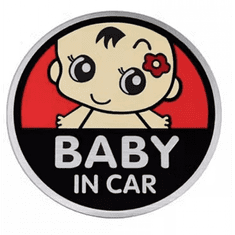 4Car Samolepící dekory metal baby in car červeno černý