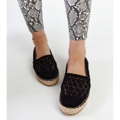 Černé krajkové espadrilky velikost 36