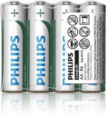 Philips baterie AA LongLife zinkochloridová - 4ks