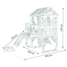 Smoby Domeček na pilířích se skluzavkou