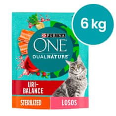 Purina ONE DUAL NATURE sterilised losos a brusinka 8x750 g