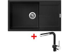 Sinks ULTIMA 860 XXL Pureblack + Mix 3 P GR N6