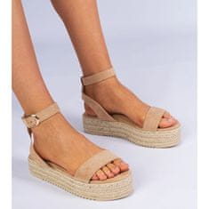 Béžové sandály espadrille na platformě velikost 36