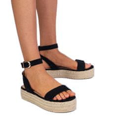 Černé sandály espadrille na platformě velikost 36