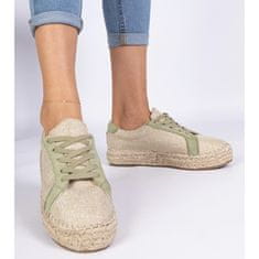 Dámské zelené šněrovací espadrilky velikost 41