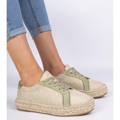 Dámské zelené šněrovací espadrilky velikost 41