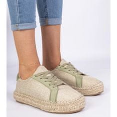 Dámské zelené šněrovací espadrilky velikost 41