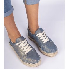 Modré třpytivé espadrilky velikost 41