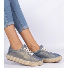 Modré třpytivé espadrilky velikost 41