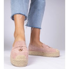 Růžové espadrilky na hrubé podrážce velikost 40