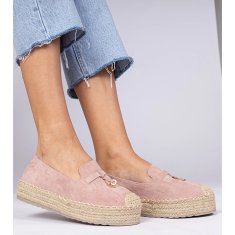 Růžové espadrilky na hrubé podrážce velikost 40