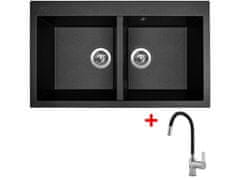 Sinks AMANDA 860 DUO Metalblack + Flexia