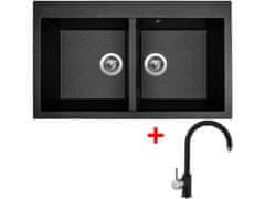 Sinks AMANDA 860 DUO Metalblack + Vitalia GR