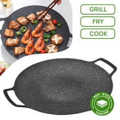 Cool Mango Univerzální korejská kulatá grilovací pánev pro autentické korejské vaření Grilovací pánev na grilování masa a vaření zeleniny o průměru 32 cm - BBQPan