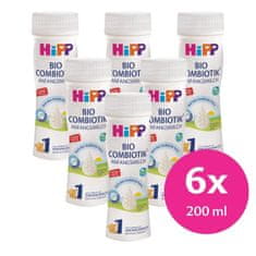 HiPP 1 BIO Combiotik Počáteční tekutá kojenecká výživa 6 x 200 ml