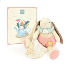 DouDou ET Compagnie Doudou Dárková sada růžová Králíček Ciboulette s dečkou 28 cm