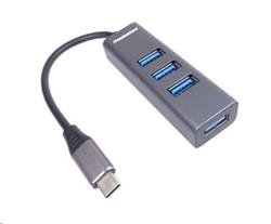 PremiumCord 5G SuperSpeed USB Hub Type C na 4x USB 3.2 Gen 1