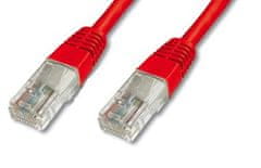 PremiumCord kabel UTP RJ45, kat.5e, 1m, červený