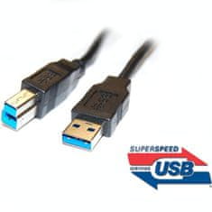 PremiumCord kabel propojovací USB 3.0, A-B, 5m