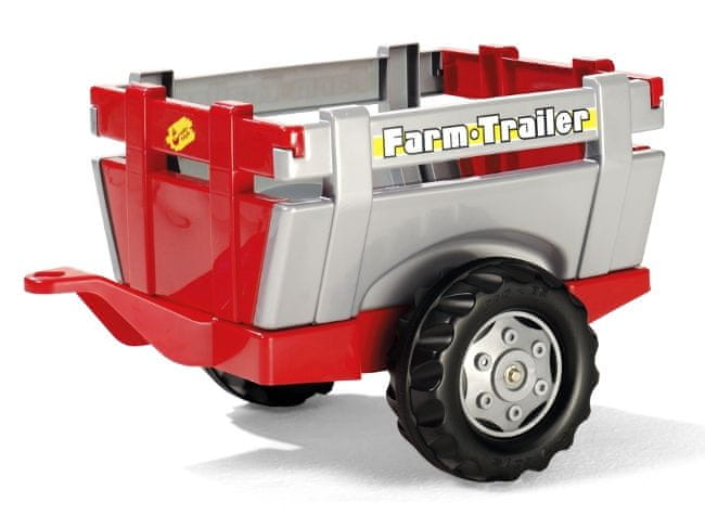 Rolly Toys Vlečka za traktor 1osá "Farm Trailer"- stříbročervená