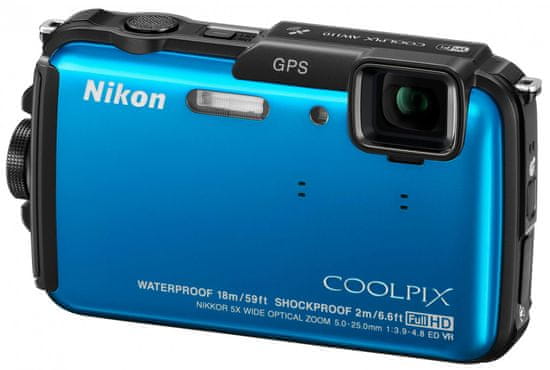 Nikon Coolpix AW110, Blue - rozbaleno