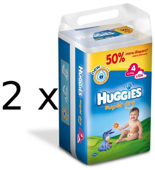 Huggies Super Dry 4 Giga double box - 208ks