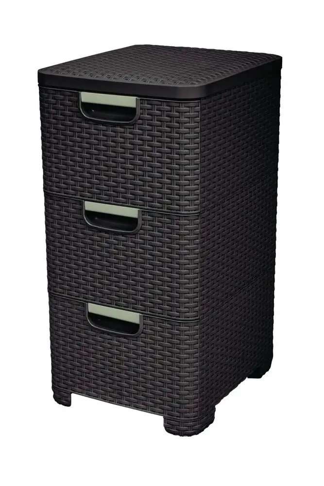 Curver Skříňka se zásuvkami Rattan Style 3x14 l hnědá