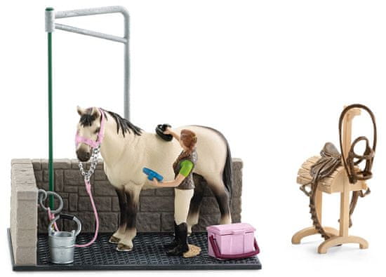 Schleich 42104 Mycí kout pro koně s příslušenstvím