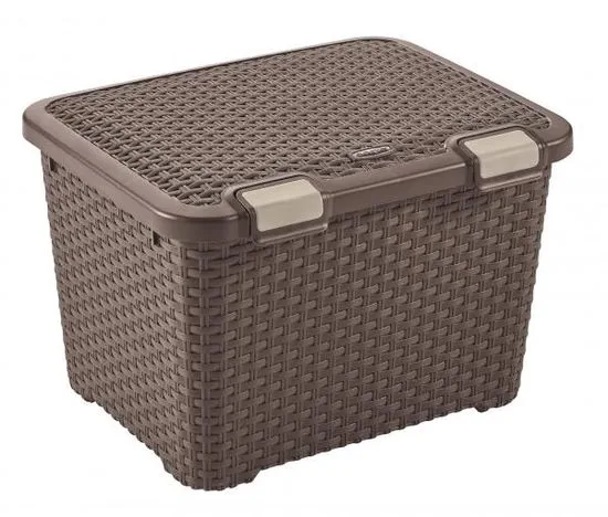 Curver Úložný box Rattan Style 43 l tm. hnědý