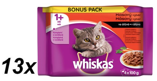 Whiskas Masový výběr se zeleninou BONUS 13 x 4pack