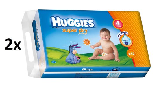 Huggies Super Dry Double Pack Maxi 4 (7-14 kg) - 104 ks