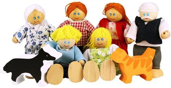 Bigjigs Toys Set rodinky do domečku 8ks