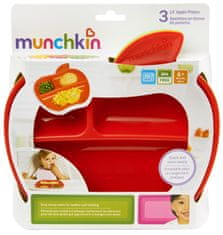 Munchkin Set barevných dělených talířů ve tvaru jablka 3ks