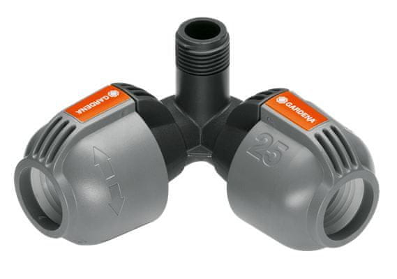 Gardena L-kus 25 mm x vnější závit 1/2", rohová přípojka zadešťovače