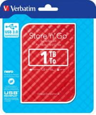 Verbatim Store 'n' Go GEN2 1TB / Externí / USB 3.0 / 2,5" / Red (53203)