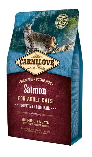 Carnilove Salmon for Adult Cats – Sensitive & Long Hair 2 kg