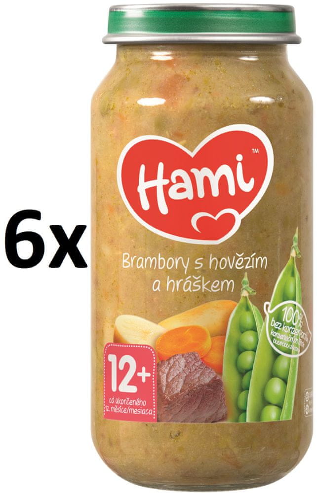 Hami Brambory s hovězím a hráškem - 6 x 250g