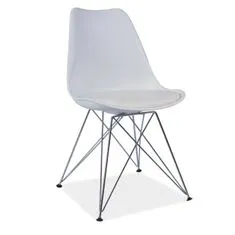 KONDELA Jídelní židle Metal New - bílá / chrom